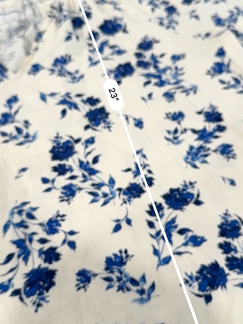 Old Navy Blue & White Floral Peasant Blouse Women’s Large Balloon Sleeve Boho - Picture 5 of 9